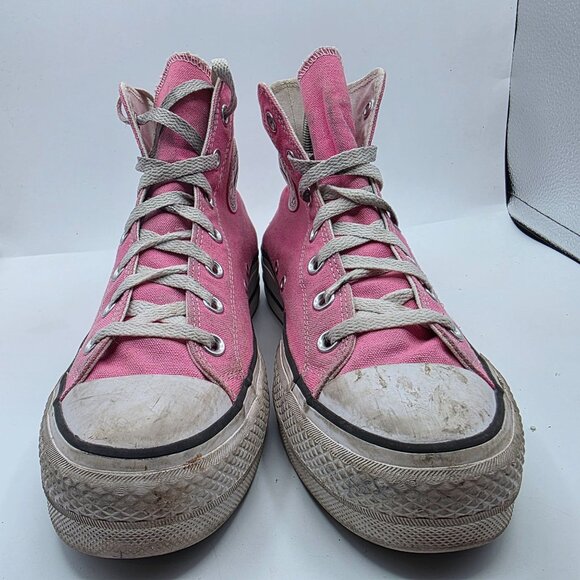 Converse All Star Womens Size 9 Pink High Top Sneakers Casual Shoes Bright - Picture 2 of 13